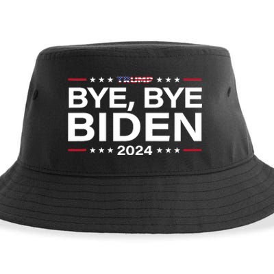 Trump 2024 Bye Bye Biden Dropped Out Election Funny Sustainable Bucket Hat