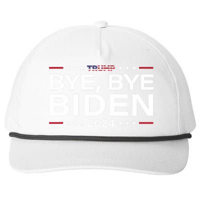 Trump 2024 Bye Bye Biden Dropped Out Election Funny Snapback Five-Panel Rope Hat