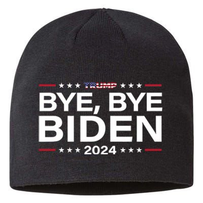 Trump 2024 Bye Bye Biden Dropped Out Election Funny Sustainable Beanie