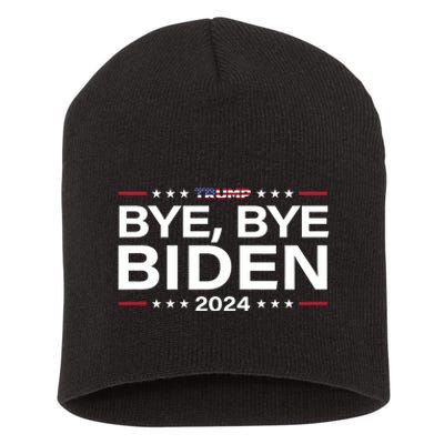 Trump 2024 Bye Bye Biden Dropped Out Election Funny Short Acrylic Beanie