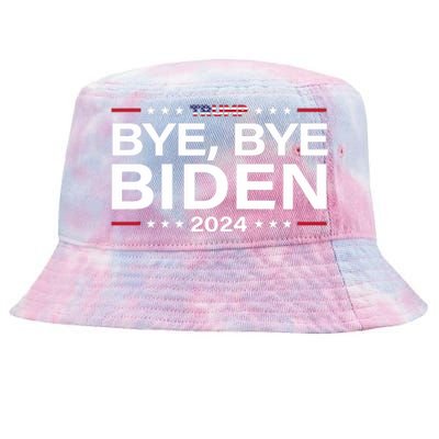 Trump 2024 Bye Bye Biden Dropped Out Election Funny Tie-Dyed Bucket Hat