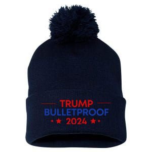 Trump 2024 Bulletproof Pom Pom 12in Knit Beanie