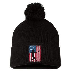 Trump 2024 Back America Clean Up On Aisle 46 Anti Joe Biden Pom Pom 12in Knit Beanie