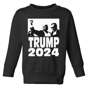 Trump 2024 Bulletproof Teflon Don Rally Shooting Fist Pump Toddler Sweatshirt