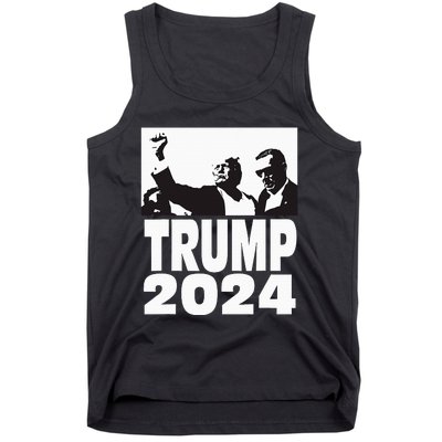 Trump 2024 Bulletproof Teflon Don Rally Shooting Fist Pump Tank Top