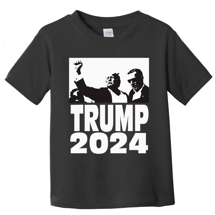 Trump 2024 Bulletproof Teflon Don Rally Shooting Fist Pump Toddler T-Shirt