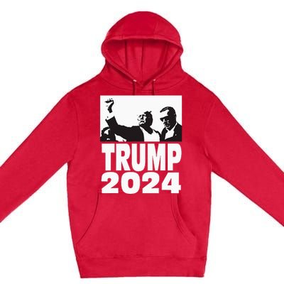 Trump 2024 Bulletproof Teflon Don Rally Shooting Fist Pump Premium Pullover Hoodie