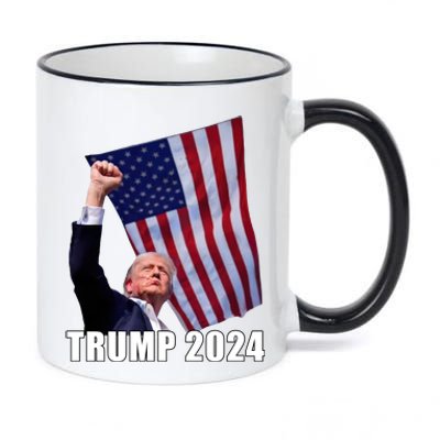 Trump 2024 Bullet Flag Fist Election 11oz Black Color Changing Mug