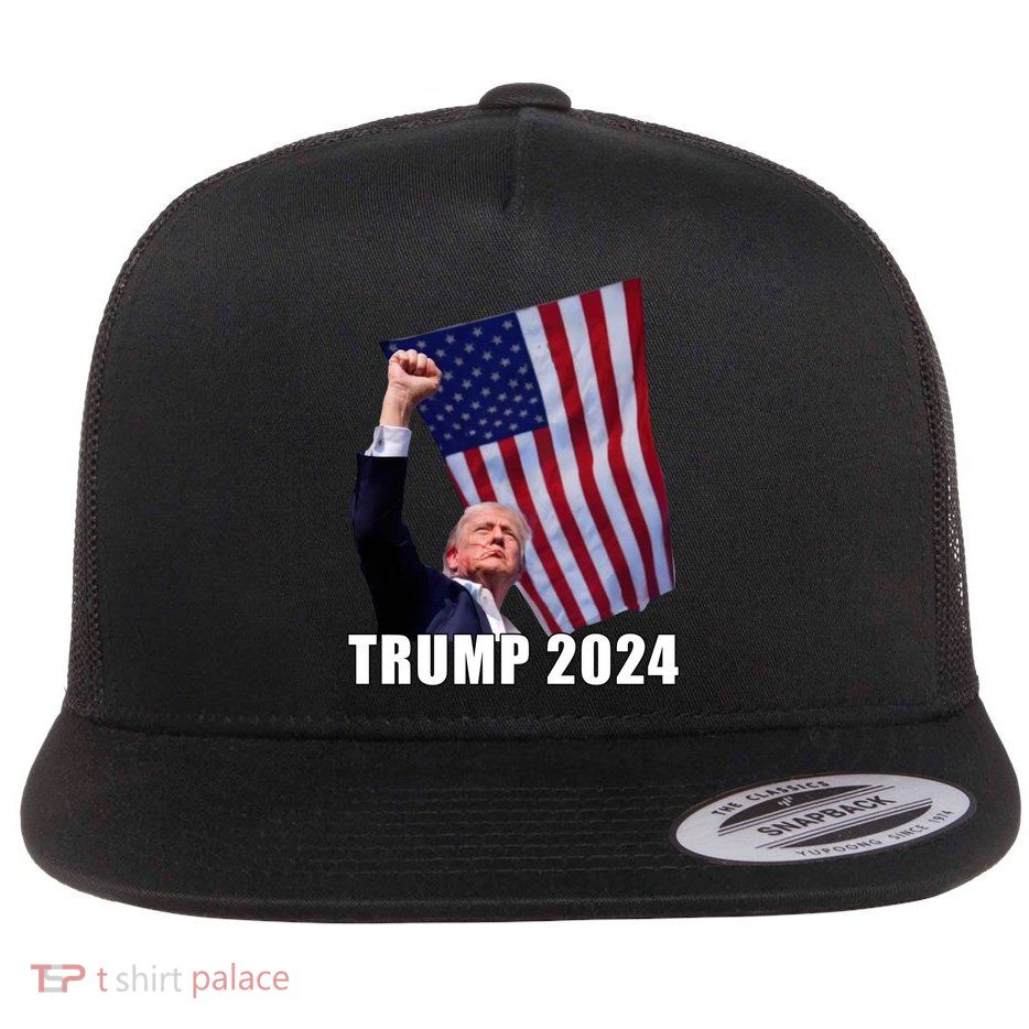 Trump 2024 Bullet Flag Fist Election Flatbill Hat