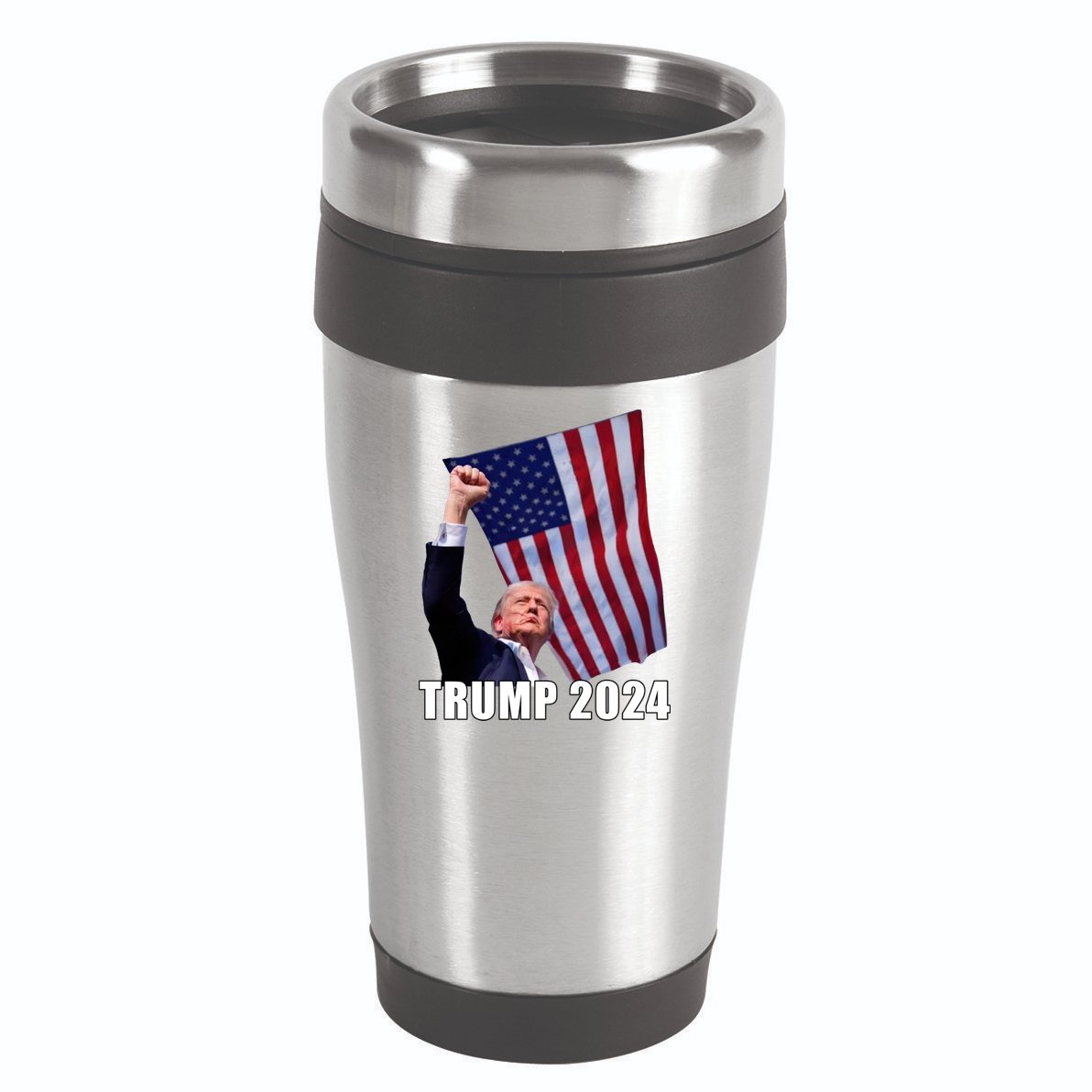 Trump 2024 Bullet Flag Fist Election 16oz Travel Tumbler