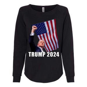 Trump 2024 Bullet Flag Fist Election Womens California Wash Sweatshirt