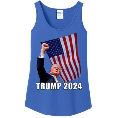 Trump 2024 Bullet Flag Fist Election Ladies Essential Tank