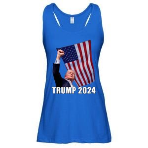 Trump 2024 Bullet Flag Fist Election Ladies Essential Flowy Tank