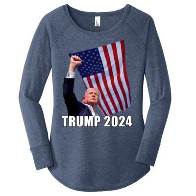 Trump 2024 Bullet Flag Fist Election Women's Perfect Tri Tunic Long Sleeve Shirt