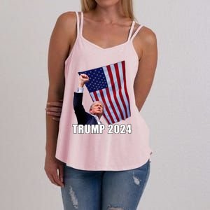 Trump 2024 Bullet Flag Fist Election Women's Strappy Tank