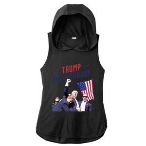 Trump 2024 Bulletproof Shooting Rally Ladies PosiCharge Tri-Blend Wicking Draft Hoodie Tank