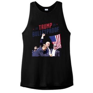 Trump 2024 Bulletproof Shooting Rally Ladies PosiCharge Tri-Blend Wicking Tank