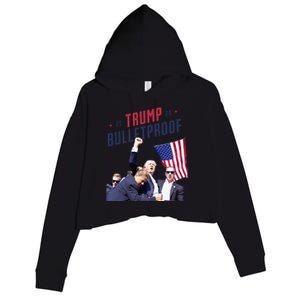 Trump 2024 Bulletproof Shooting Rally Crop Fleece Hoodie