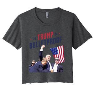 Trump 2024 Bulletproof Shooting Rally Women's Crop Top Tee