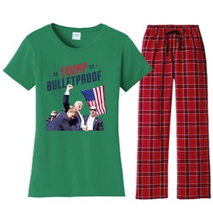 Trump 2024 Bulletproof Shooting Rally Women's Flannel Pajama Set