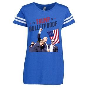 Trump 2024 Bulletproof Shooting Rally Enza Ladies Jersey Football T-Shirt