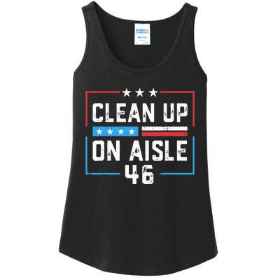 Trump 2024 Back America Clean Up On Aisle 46 Anti Joe Biden Ladies Essential Tank