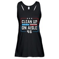 Trump 2024 Back America Clean Up On Aisle 46 Anti Joe Biden Ladies Essential Flowy Tank