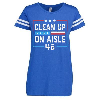 Trump 2024 Back America Clean Up On Aisle 46 Anti Joe Biden Enza Ladies Jersey Football T-Shirt