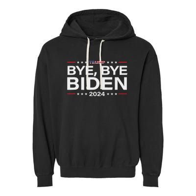 Trump 2024 Bye Bye Biden Dropped Out Election Funny Garment-Dyed Fleece Hoodie