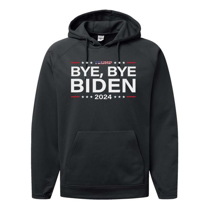 Trump 2024 Bye Bye Biden Dropped Out Election Funny Performance Fleece Hoodie