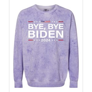 Trump 2024 Bye Bye Biden Dropped Out Election Funny Colorblast Crewneck Sweatshirt