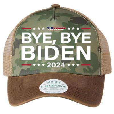 Trump 2024 Bye Bye Biden Dropped Out Election Funny Legacy Tie Dye Trucker Hat