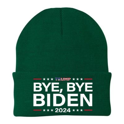 Trump 2024 Bye Bye Biden Dropped Out Election Funny Knit Cap Winter Beanie