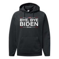 Trump 2024 Bye Bye Biden Dropped Out Election Funny Performance Fleece Hoodie