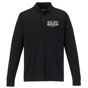 Trump 2024 Bye Bye Biden Dropped Out Election Funny Performance Long Sleeve Polo