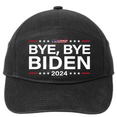 Trump 2024 Bye Bye Biden Dropped Out Election Funny 7-Panel Snapback Hat