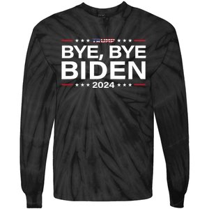 Trump 2024 Bye Bye Biden Dropped Out Election Funny Tie-Dye Long Sleeve Shirt