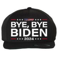 Trump 2024 Bye Bye Biden Dropped Out Election Funny Wool Snapback Cap