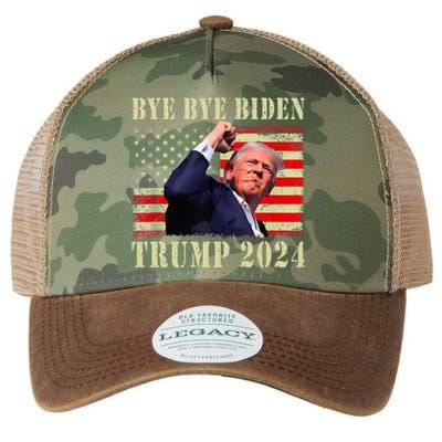 Trump 2024 Bye Bye Biden Dropped Out Election 2024 Legacy Tie Dye Trucker Hat