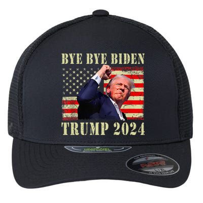 Trump 2024 Bye Bye Biden Dropped Out Election 2024 Flexfit Unipanel Trucker Cap