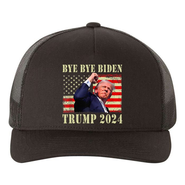 Trump 2024 Bye Bye Biden Dropped Out Election 2024 Yupoong Adult 5-Panel Trucker Hat