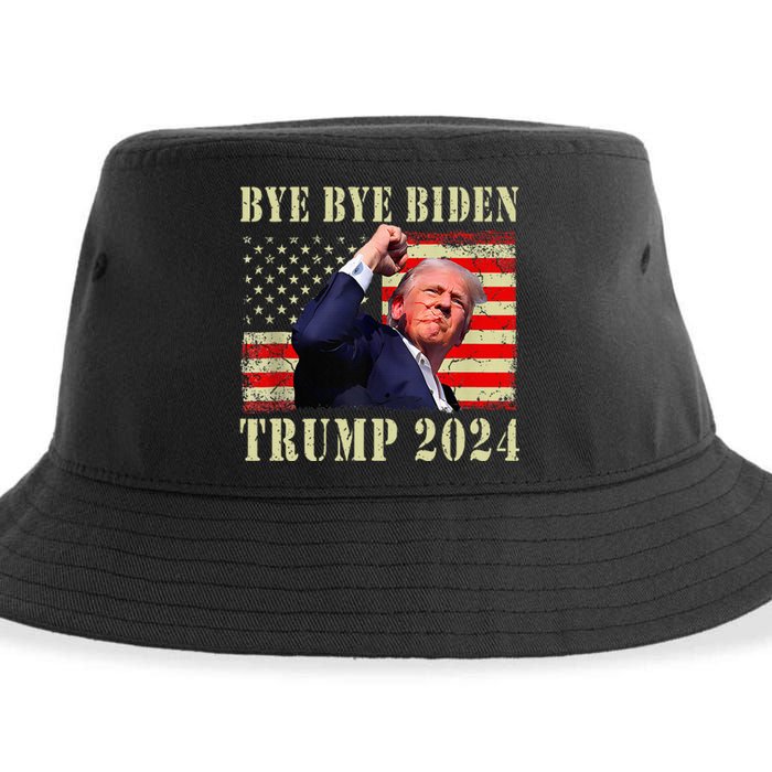 Trump 2024 Bye Bye Biden Dropped Out Election 2024 Sustainable Bucket Hat