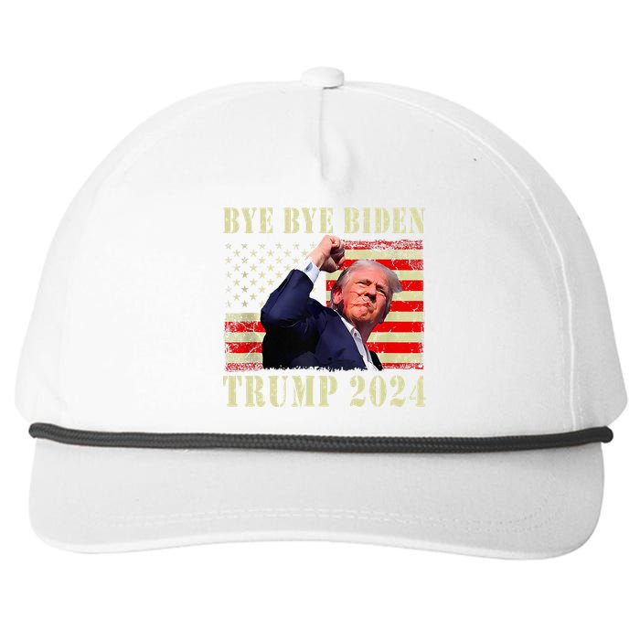 Trump 2024 Bye Bye Biden Dropped Out Election 2024 Snapback Five-Panel Rope Hat