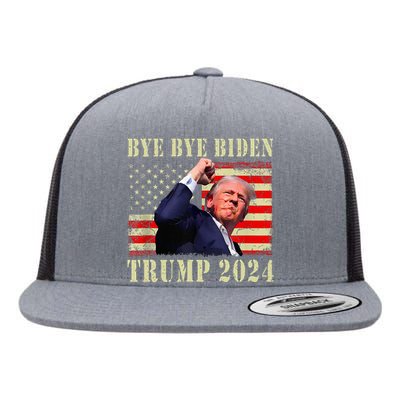 Trump 2024 Bye Bye Biden Dropped Out Election 2024 Flat Bill Trucker Hat