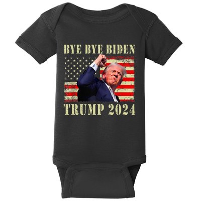 Trump 2024 Bye Bye Biden Dropped Out Election 2024 Baby Bodysuit