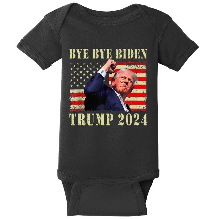 Trump 2024 Bye Bye Biden Dropped Out Election 2024 Baby Bodysuit