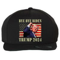 Trump 2024 Bye Bye Biden Dropped Out Election 2024 Wool Snapback Cap