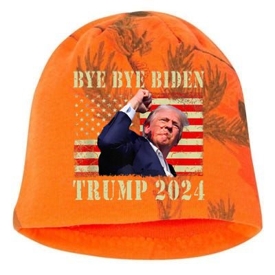 Trump 2024 Bye Bye Biden Dropped Out Election 2024 Kati - Camo Knit Beanie