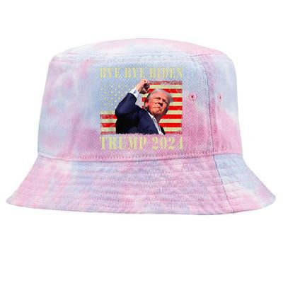 Trump 2024 Bye Bye Biden Dropped Out Election 2024 Tie-Dyed Bucket Hat