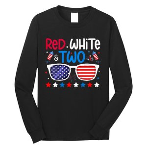 Two 2nd Birthday 4th Of July 2nd Birthday Party Long Sleeve Shirt